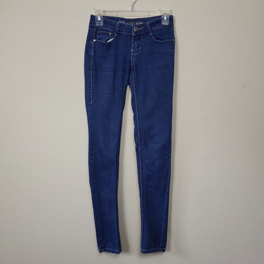 UWD Womens Blue 5 Pocket Design Medium Wash Denim Stretch‎ Skinny Jeans Size 0